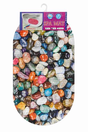 COLORED PEBBLES anti-slip bathroom mat, 68*38