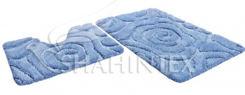 SHAHINTEX РREMIUM bathroom mats, 60*100+60*50 light-blue 11