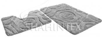 SHAHINTEX РREMIUM bathroom mats, 60*100+60*50 gray 50