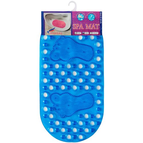 Massage anti-slip bathroom mat, 66*33 cm blue