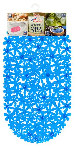 MOSAIC anti-slip bathroom mat, 67*38 blue